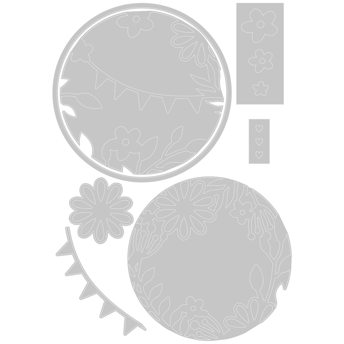 Sizzix Thinlits Die Set 7PK Romantic Layers Sizzix.co.uk