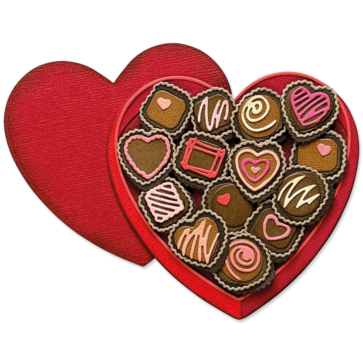 Fustella Sizzix Thinlits set with love envelope with hearts
