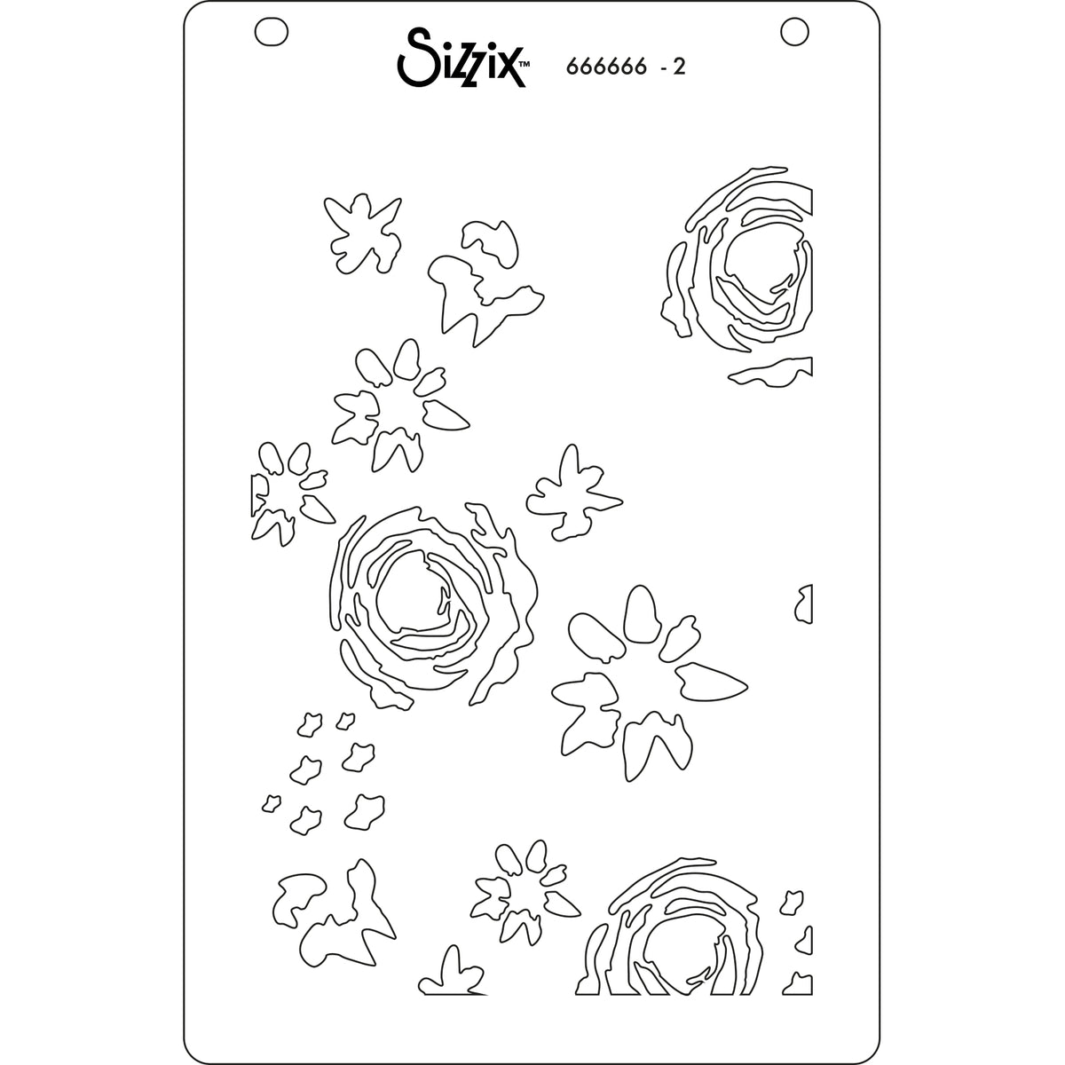 Sizzix A6 Layered Stencil 4PK Abstract Blooms Sizzix.co.uk