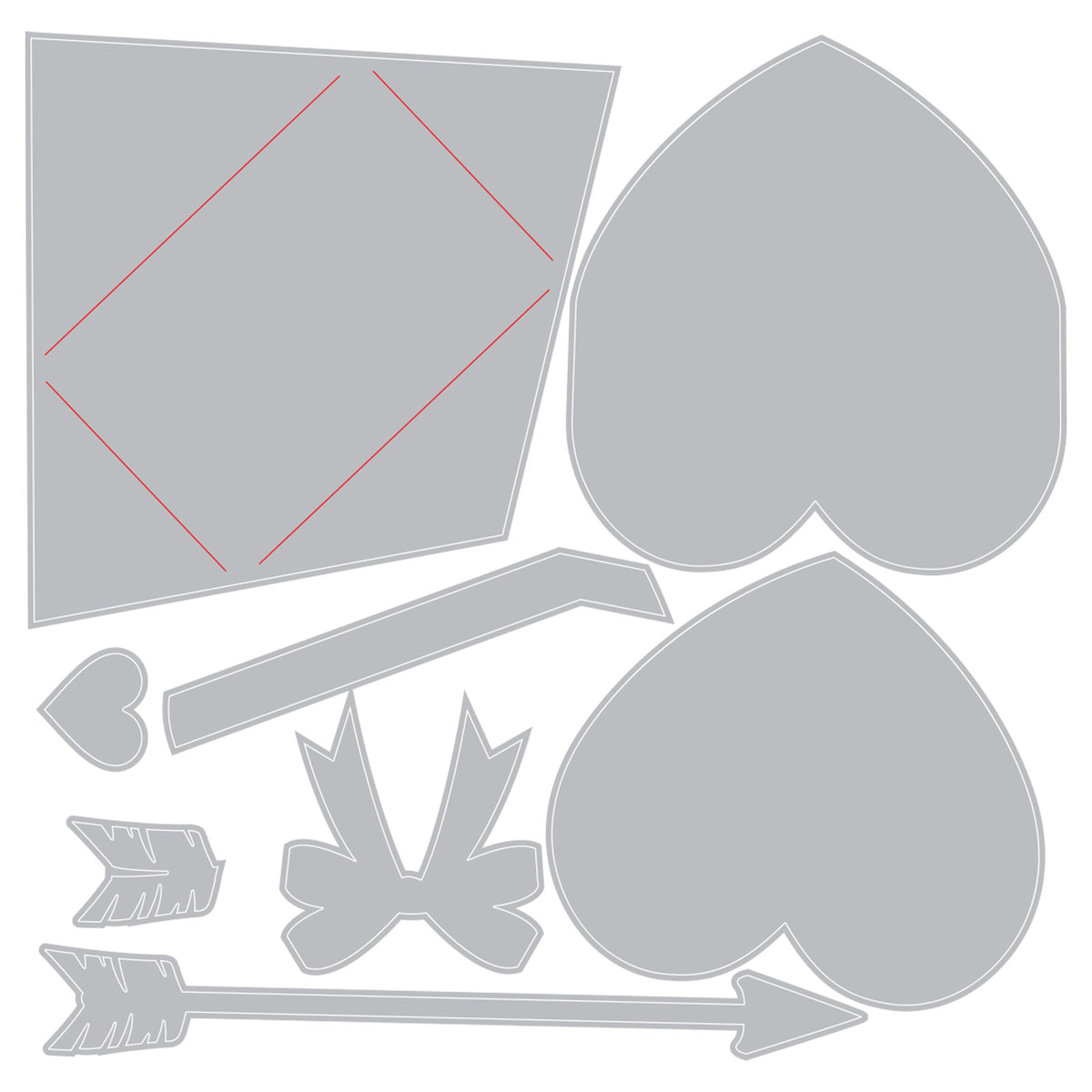 Sizzix 2D Texture Fades Embossing Folder w/8PK Thinlits Set Vault S