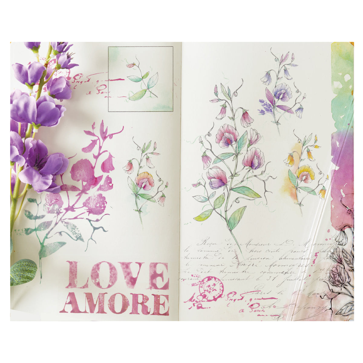 Sizzix Studio 5x8 Clear Stamp Set 13PK - Love Letters by Willow