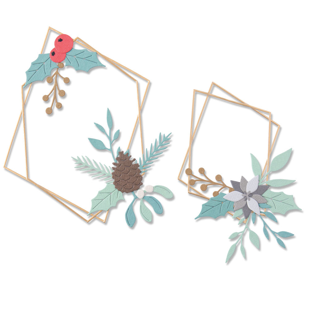 Sizzix Set Fustelle Thinlits Geometric Winter Frame | 18 Pezzi | Cornici Invernali - 3