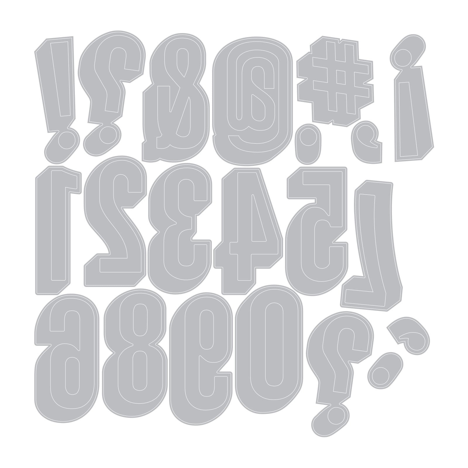 Sizzix Thinlits Die Set 21PK - Alphanumeric Shadow Numbers by Tim Holt ...