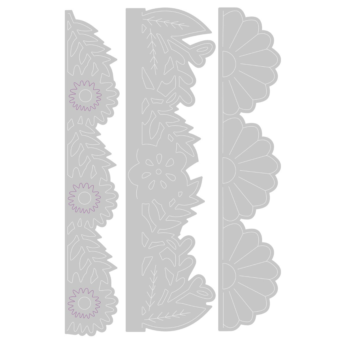 Sizzix Thinlits Die Set 3PK Bold Floral Edges Sizzix.co.uk