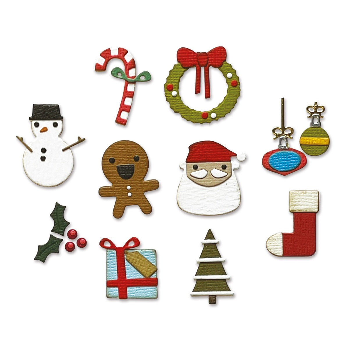 Sizzix Thinlits Set Fustelle Colorize - Natale Di Carta #2 Di Tim Holtz (15 Pezzi) Per Big Shot