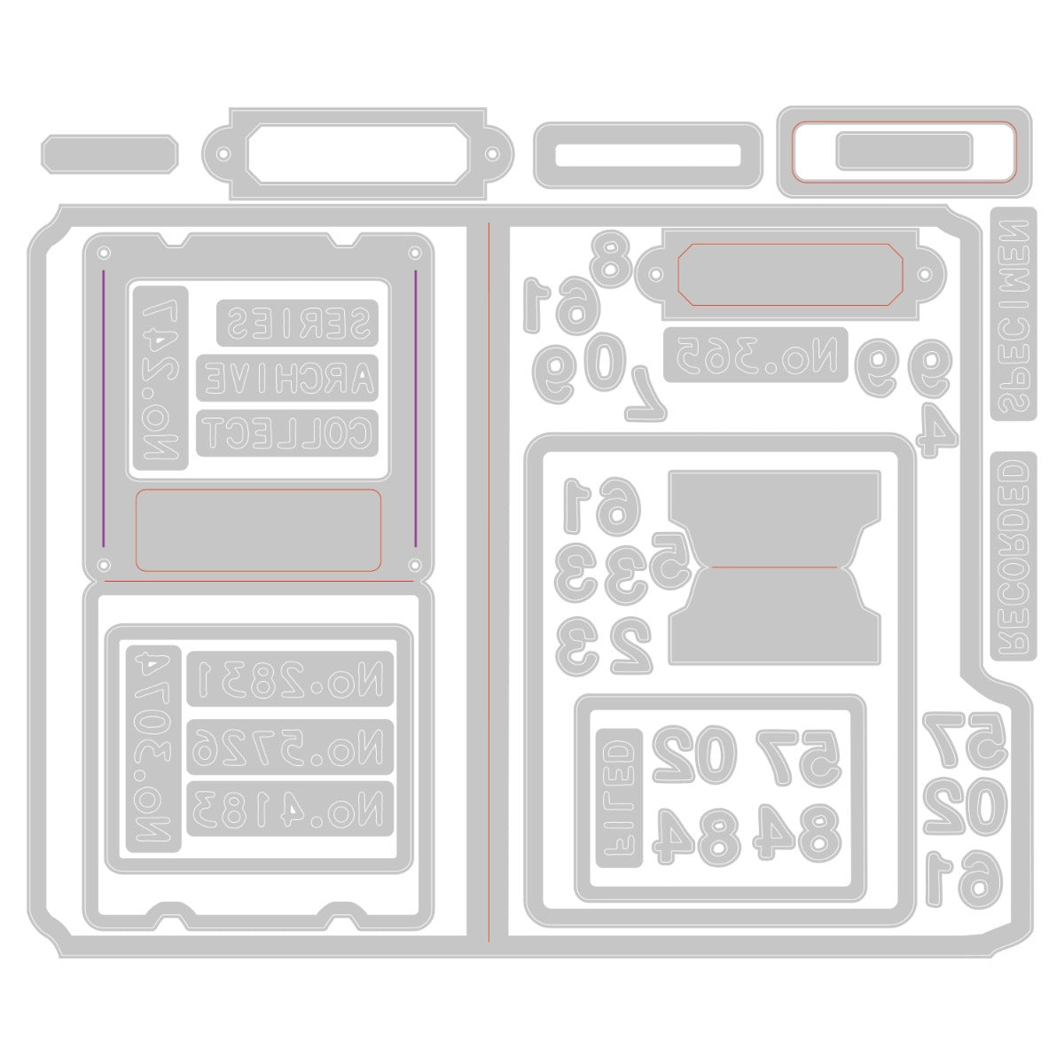 Fustella Sizzix Thinlits Set 3Pz - Natural Bird: 661703 Fustella Sizzix Thinlits Set 3Pz - Natural Bird: 661703