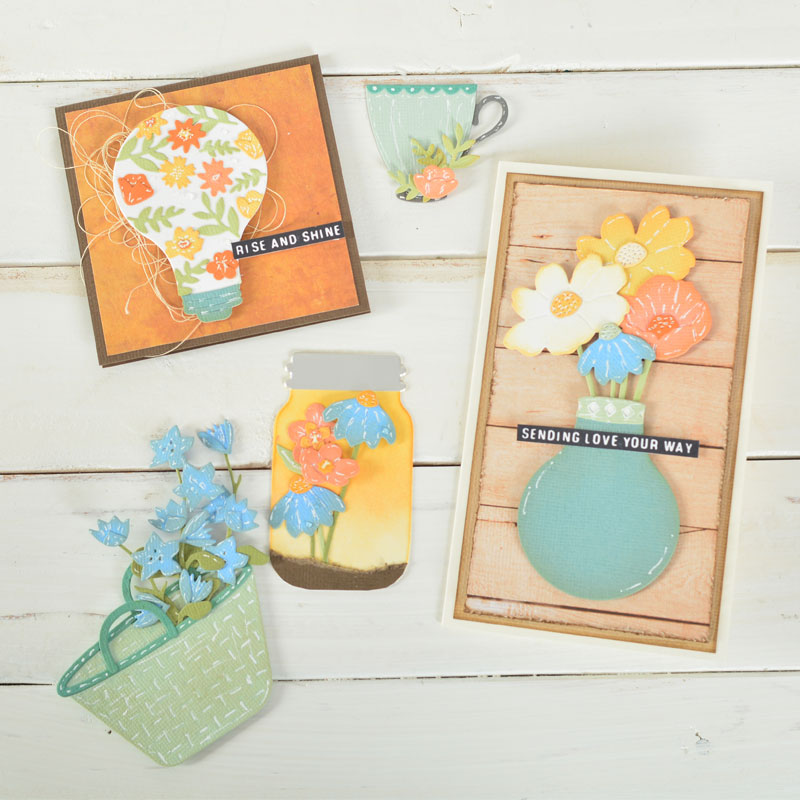 Sizzix Set di Fustelle Thinlits 661806, Piccoli Eleenti Floreali di Sizzix Set di Fustelle Thinlits 661806, Piccoli Eleenti Floreali di