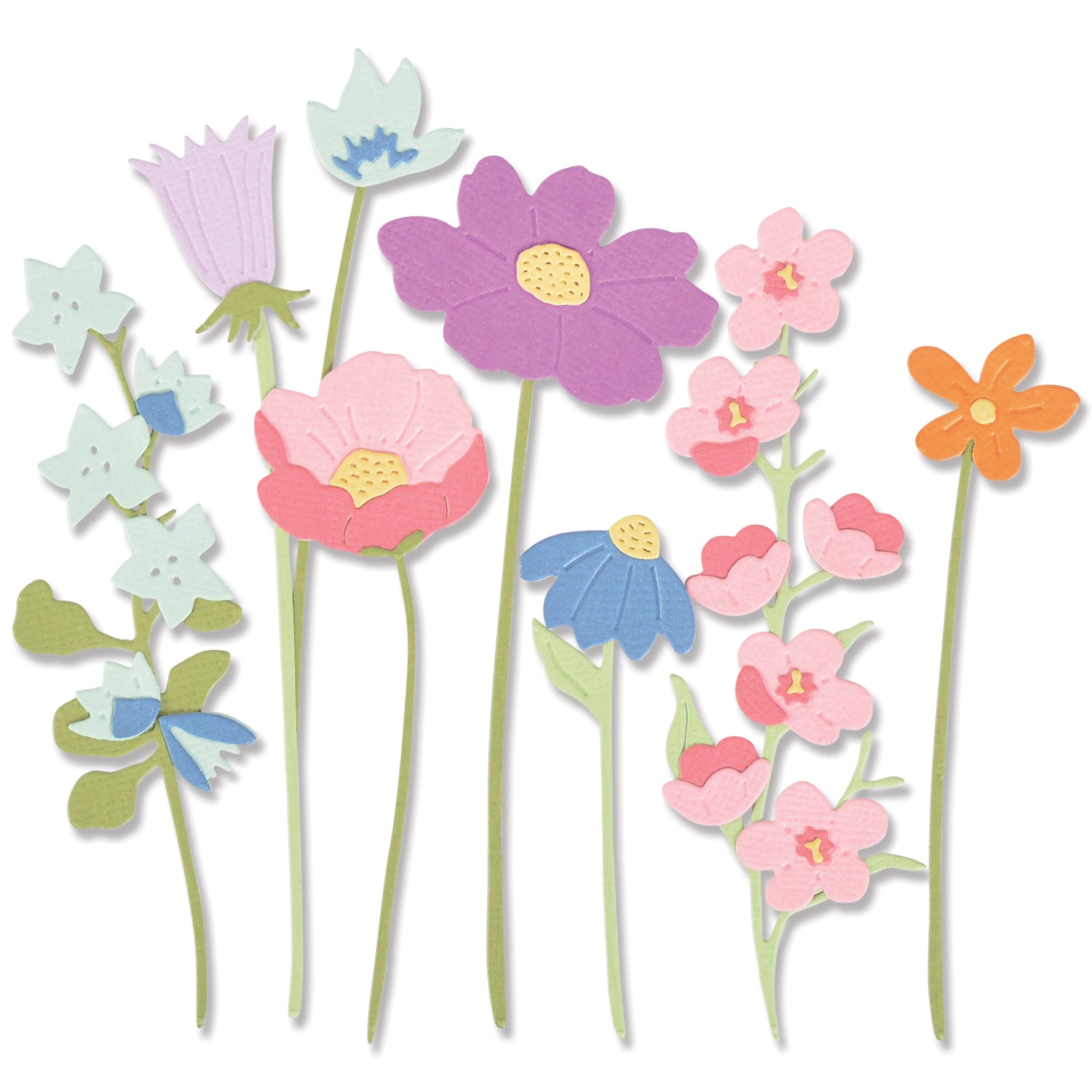 Sizzix Set di Fustelle Thinlits 661806, Piccoli Eleenti Floreali di Sizzix Set di Fustelle Thinlits 661806, Piccoli Eleenti Floreali di