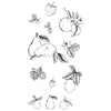 Sizzix Clear Stamps Set 19pk Botanical Fruit by Lisa Jones