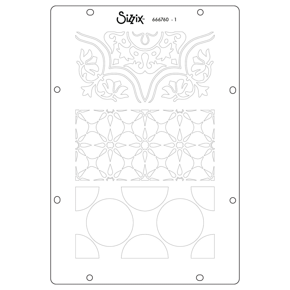 Sizzix Die 18PK Geometric Winter Frame Set di Fustelle Thinlits 18 pz 664583 Cornice Geo Invernale by Olivia Rose, Taglia unica