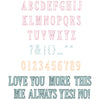 Sizzix A5 Clear Stamps 52pk w 8pk Framelits Fine Line Alpha 01 by 49 and Market