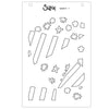 Sizzix A6 Stencil 4pk Fragmented Floral 2 by Stacey Park