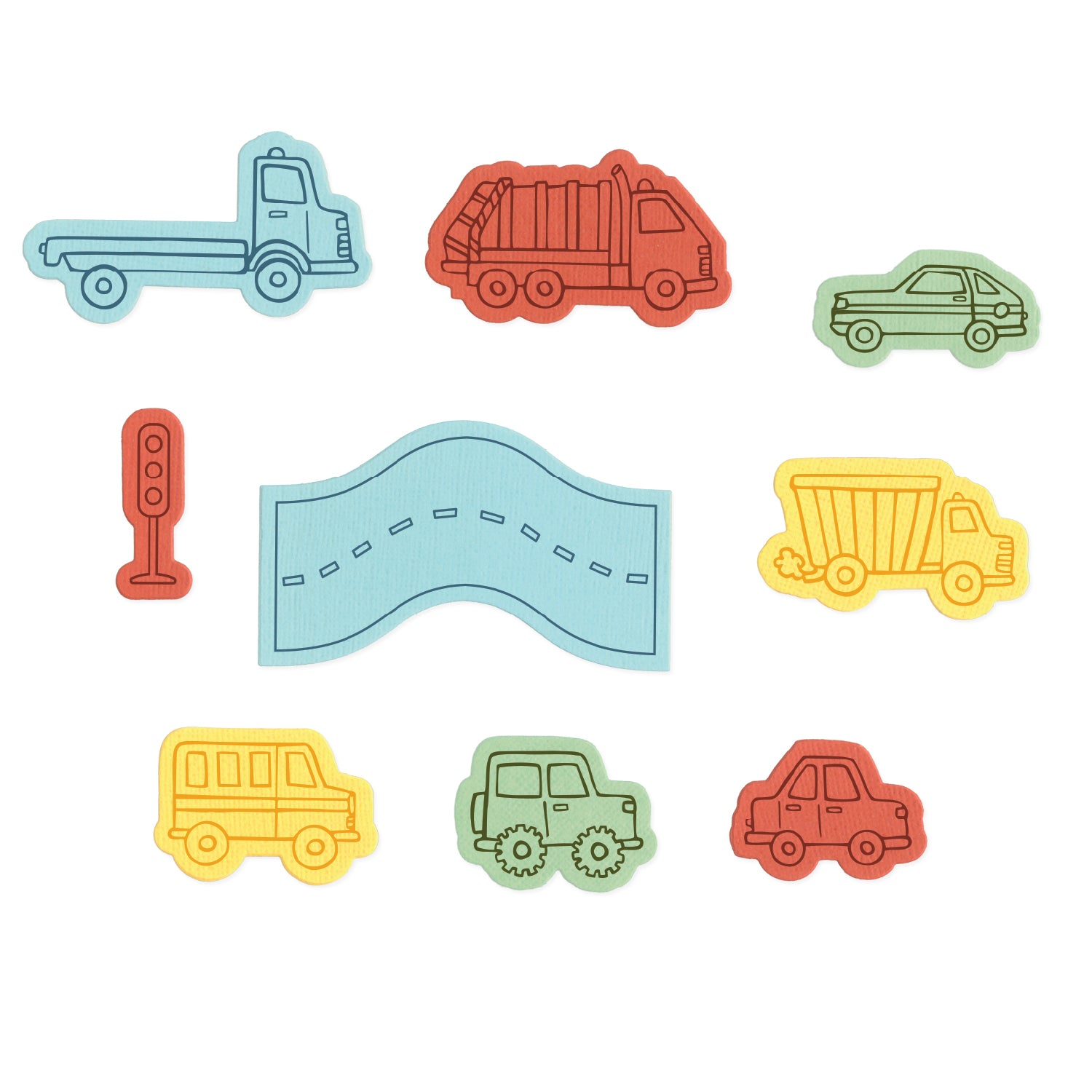 sizzix-clear-stamps-set-9pk-w-9pk-framelits-die-cars-and-trucks