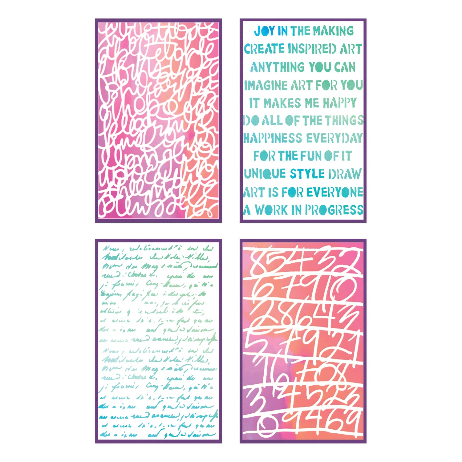sizzix-a5-stencil-4pk-words-and-numbers-by-vicki-boutin